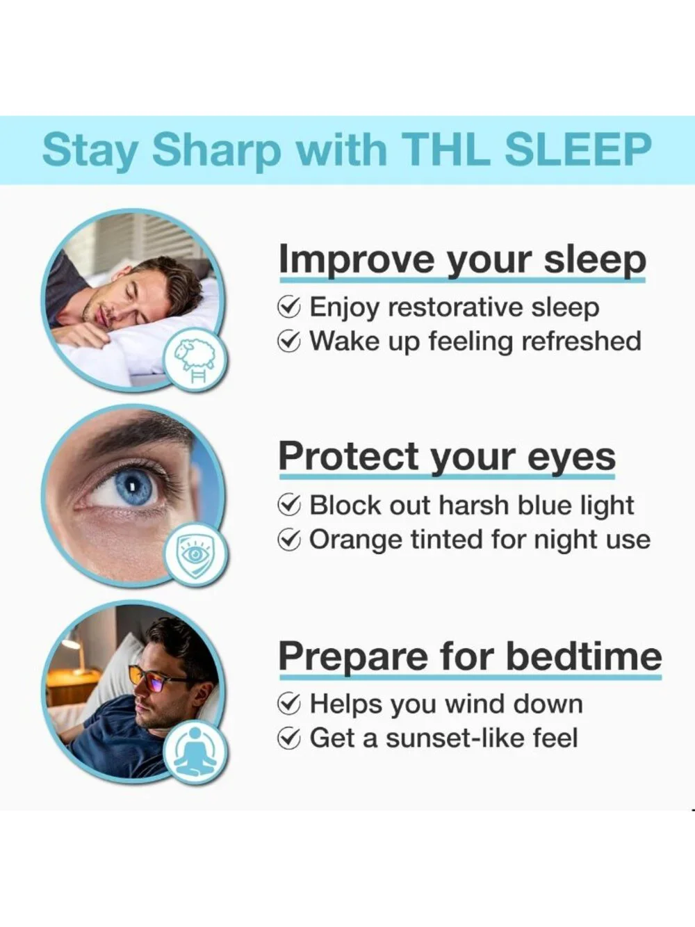 Blue Light Blocking Reading Glasses +1.0 to +2.5 for Better Sleep & Migraine